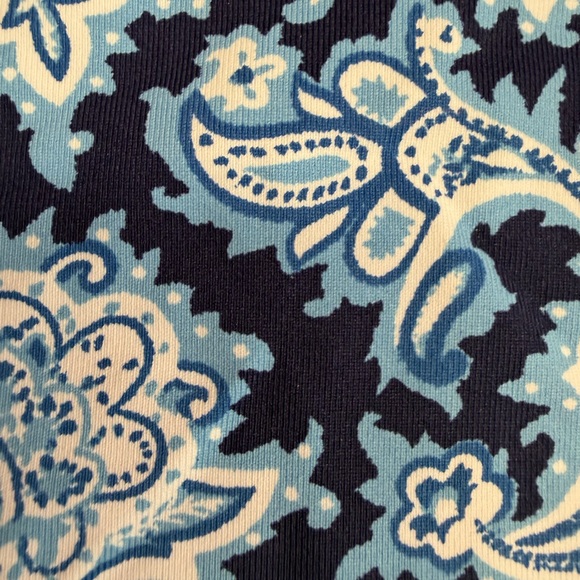 J. McLaughlin Navy and Cream Floral Long Sleeve Top - Picture 6 of 7